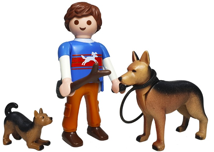 Artículo de Playmobil, Adiestrador de Perros pastores alemanes