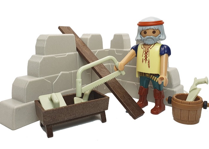 Artículo de Playmobil, Albañil con muro Belén