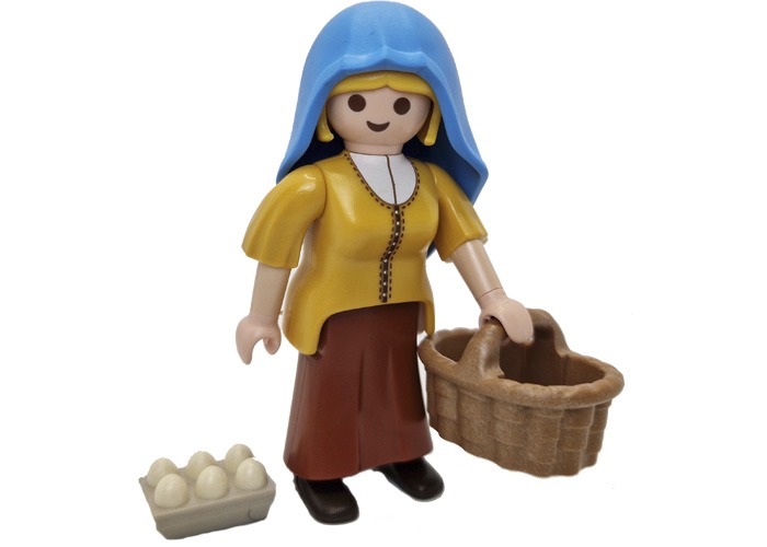 Artículo de Playmobil, Aldeana con cesto y huevos