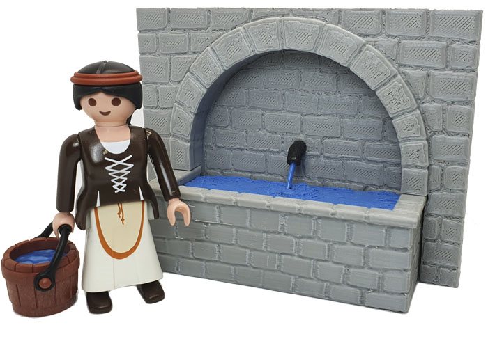 Artículo de Playmobil, Aldeana con fuente y cubo de Belén
