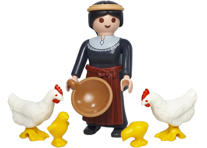 Artículo de Playmobil, Aldeana con gallinas