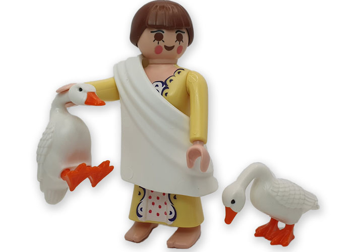 Artículo de Playmobil, Aldeana con tunica y ganzos