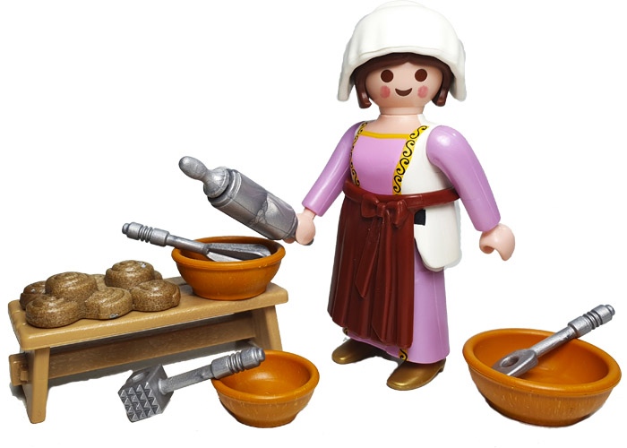 Artículo de Playmobil, Aldeana pastelera y accesorios