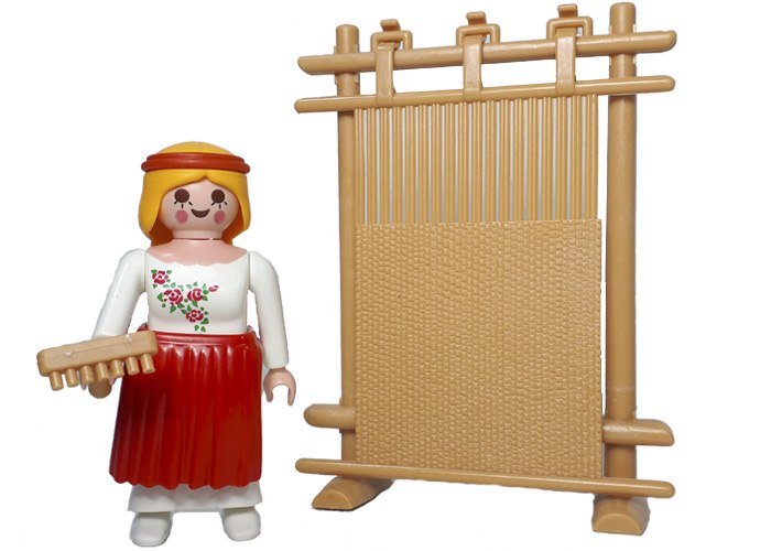 Artículo de Playmobil, Aldeana Tejedora con telar