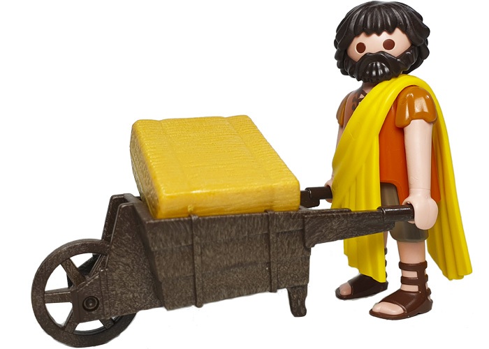 Artículo de Playmobil, Aldeano Belen con carretilla