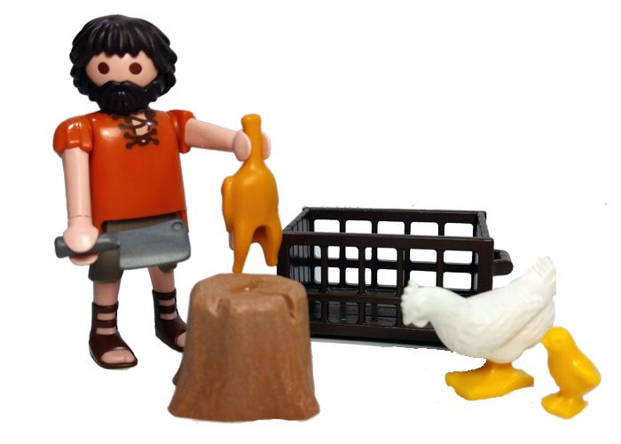 Artículo de Playmobil, Aldeano carnicero con pollo