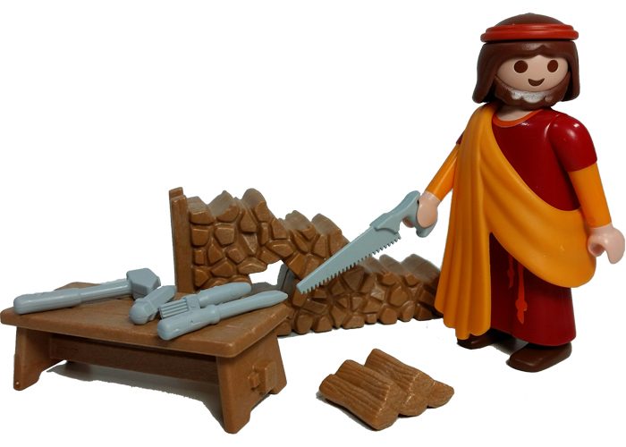 Artículo de Playmobil, Aldeano carpintero con serrucho