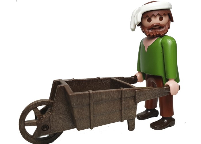 Artículo de Playmobil, Aldeano con carretilla V3