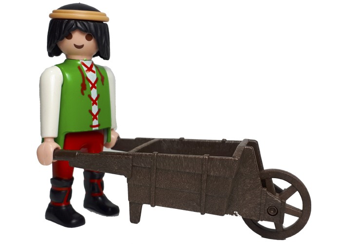 Artículo de Playmobil, Aldeano con carro de mano