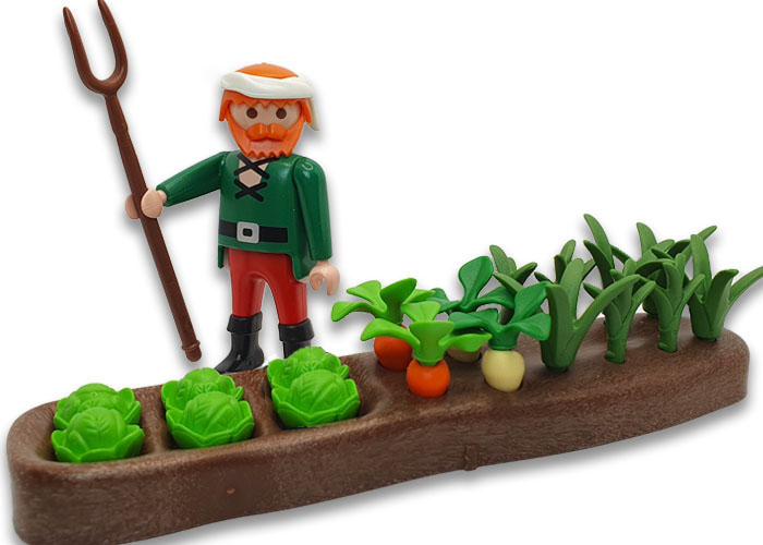 Artículo de Playmobil, aldeano con huerto Belén