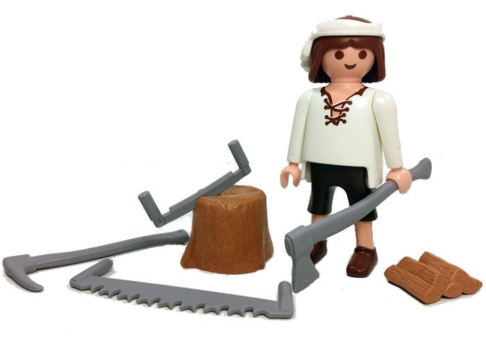 Artículo de Playmobil, Aldeano leñador con herramientas