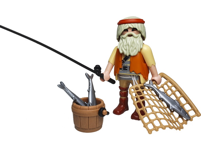 Artículo de Playmobil, Aldeano pescador Anciano V2