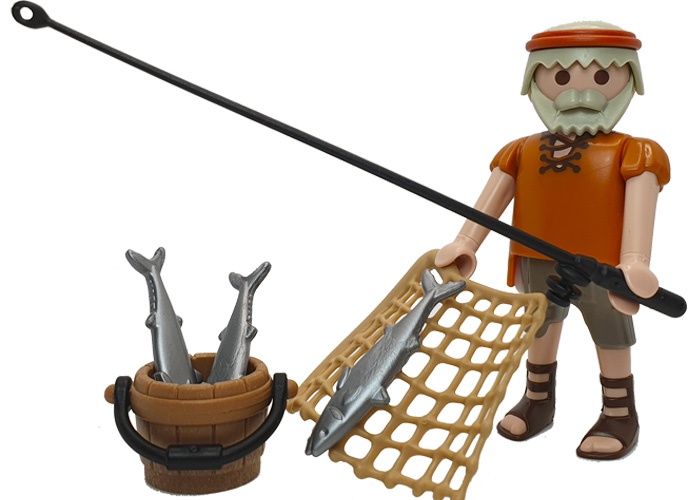Artículo de Playmobil, Aldeano pescador Anciano V3