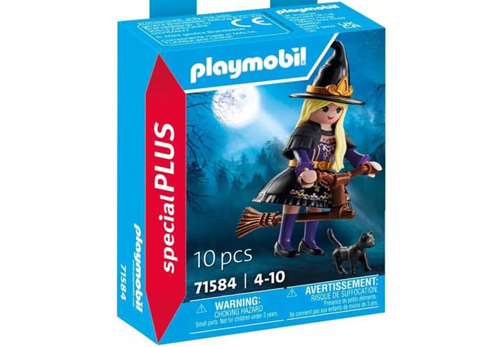 Artículo de Playmobil, Bruja con escoba y gato negro
