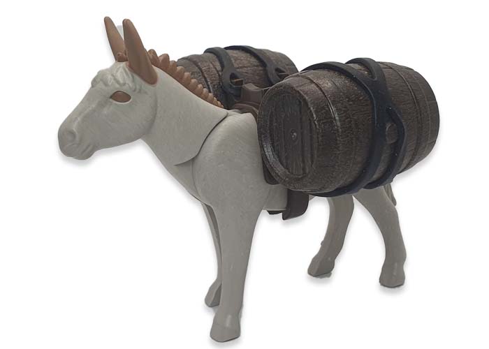 Artículo de Playmobil, Burro con carga de barriles