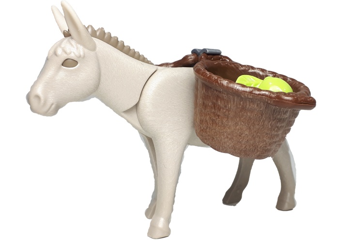 Artículo de Playmobil, Burro con cesto y manzanas