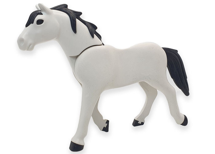 Artículo de Playmobil, Caballo Blanco Crín Gris