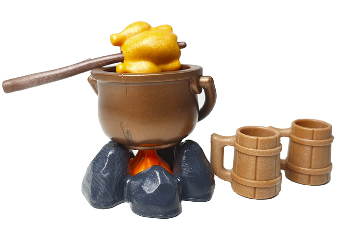 Artículo de Playmobil, Caldero con Fuego, pollo y jarras