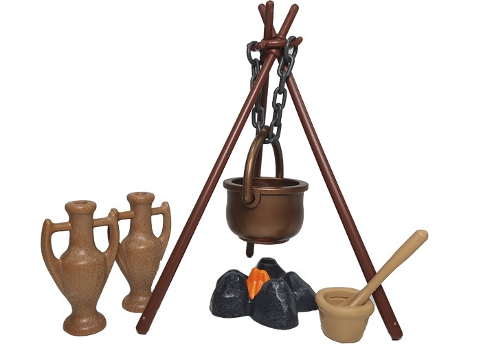 Artículo de Playmobil, Caldero con fuego y ánforas