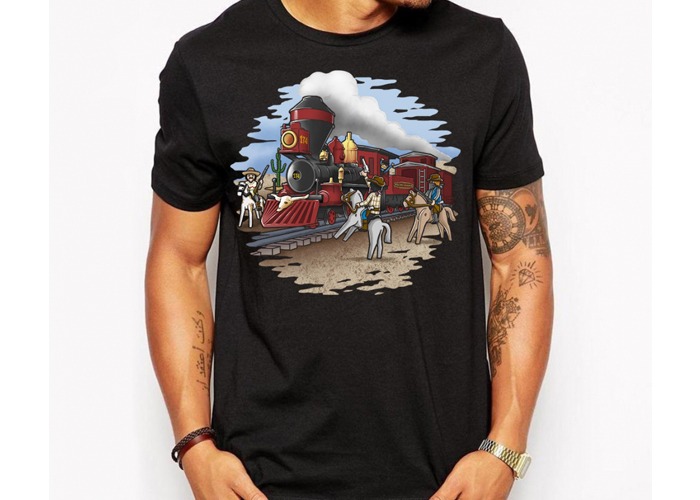 Artículo de Playmobil, Camiseta Asalto al Tren Talla L Chico