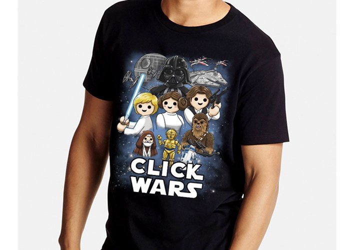 Artículo de Playmobil, Camiseta Click Wars Chico Talla S