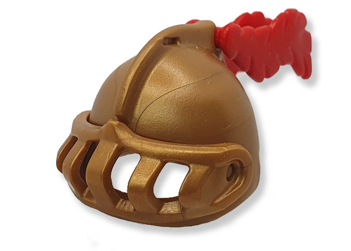 Artículo de Playmobil, Casco Gladiador Dorado con pluma roja