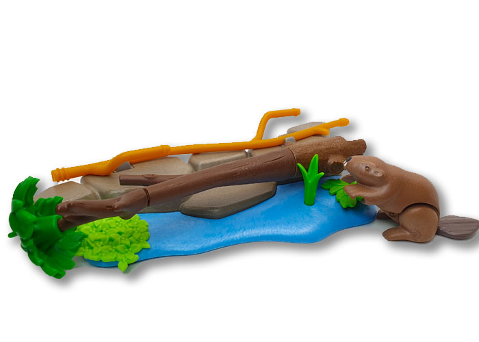 Artículo de Playmobil, Castor con tronco caido