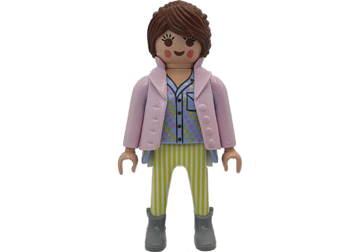 Artículo de Playmobil, chica chaqueta rosa