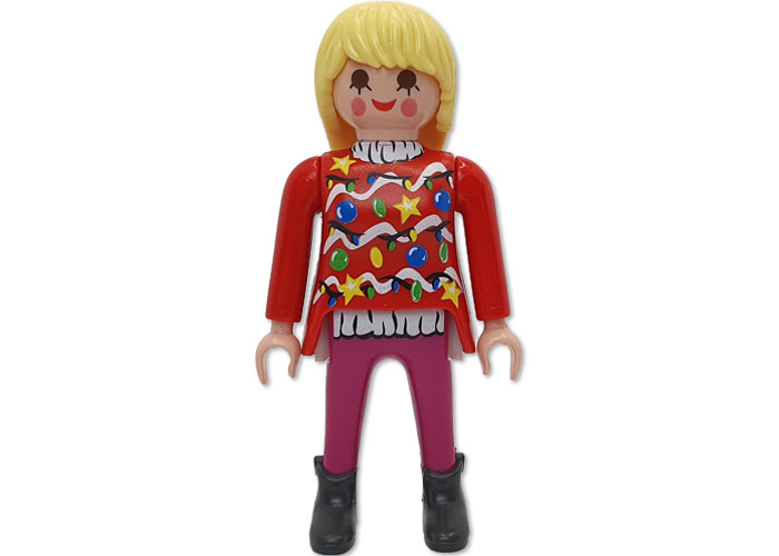 Artículo de Playmobil, Chica jersey rojo navideño