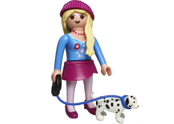 Artículo de Playmobil, chica moderna con dalmata