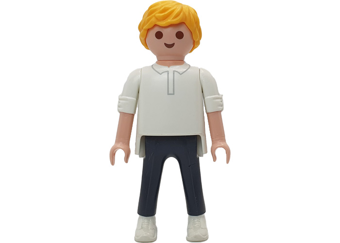 Artículo de Playmobil, Chico rubio polo blanco