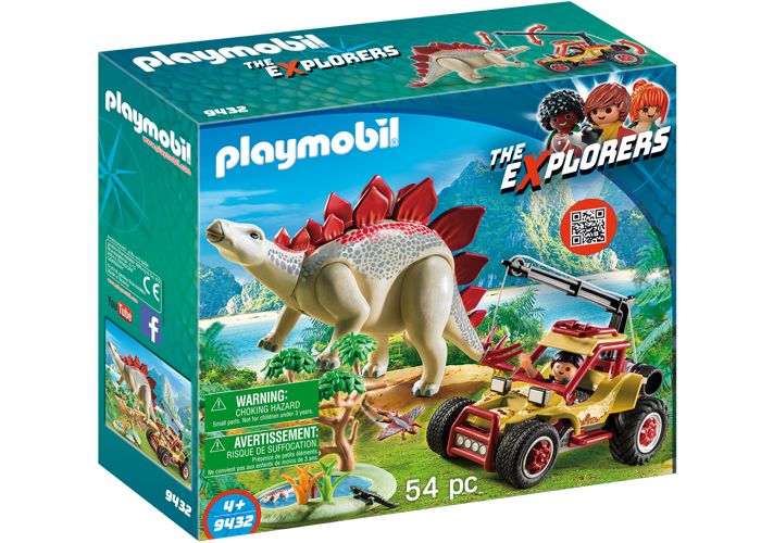 Artículo de Playmobil, Coche móvil con Estegosaurio