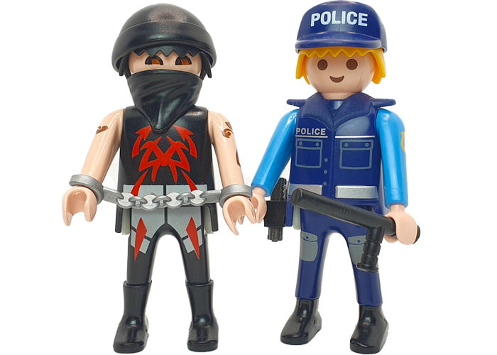 Artículo de Playmobil, Duo Policía y ladrón esposado