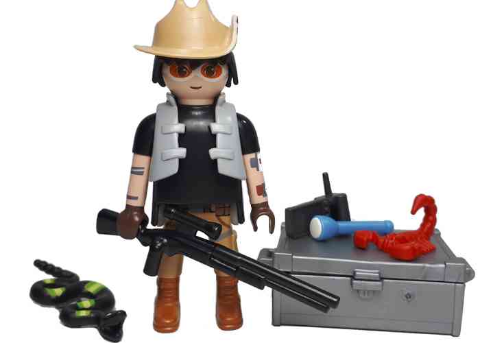 Artículo de Playmobil, explorador con serpiente