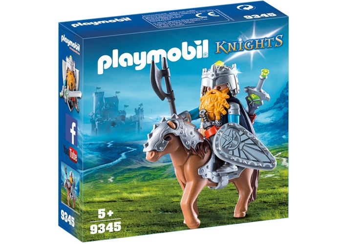 Artículo de Playmobil, General enano en pony con armadura
