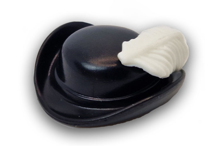 Artículo de Playmobil, Gorro mosquetero negro con pluma blanca