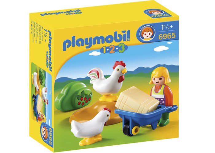 Artículo de Playmobil, Granjera con gallinas