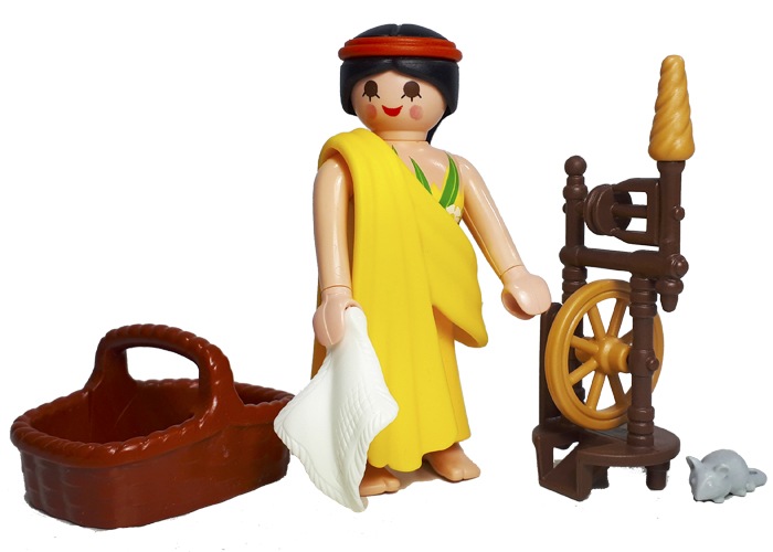 Artículo de Playmobil, Hilandera Aldeana con rueca