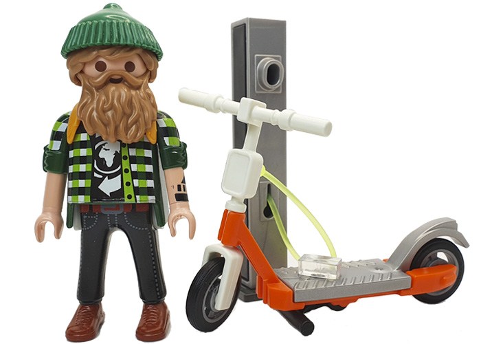 Artículo de Playmobil, Hipster con patín eléctrico