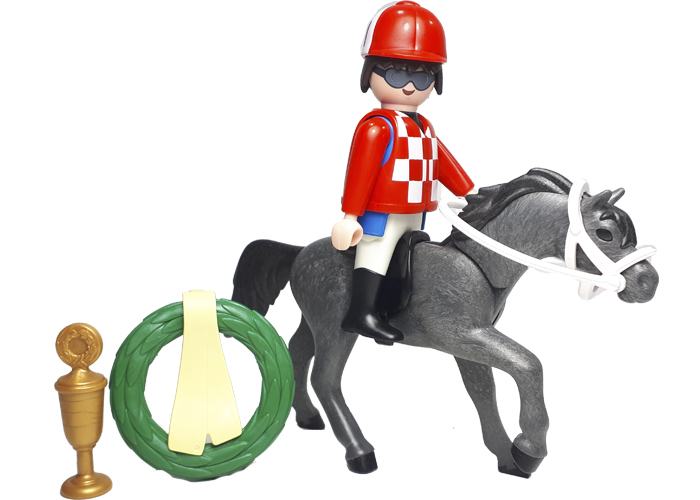 Artículo de Playmobil, Jockey con caballo y trofeo