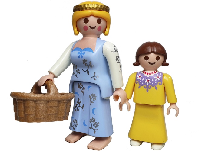 Artículo de Playmobil, Madre aldeana y Niña