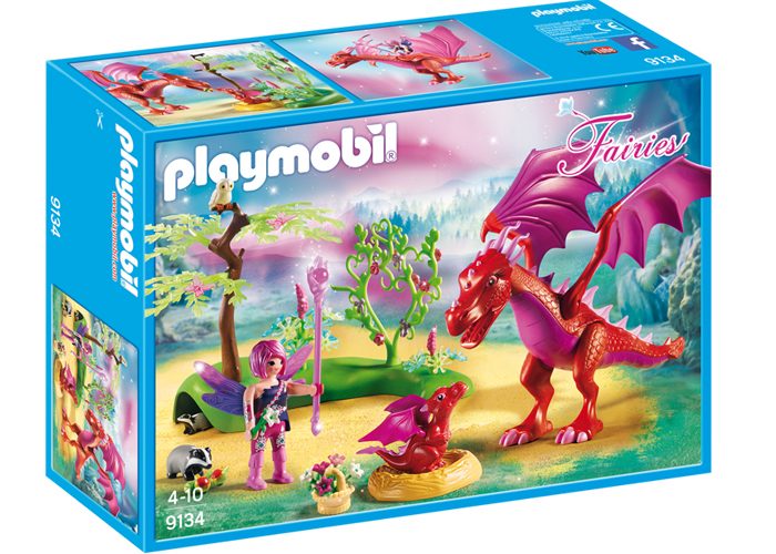 Artículo de Playmobil, Madre Dragón con cría Hadas