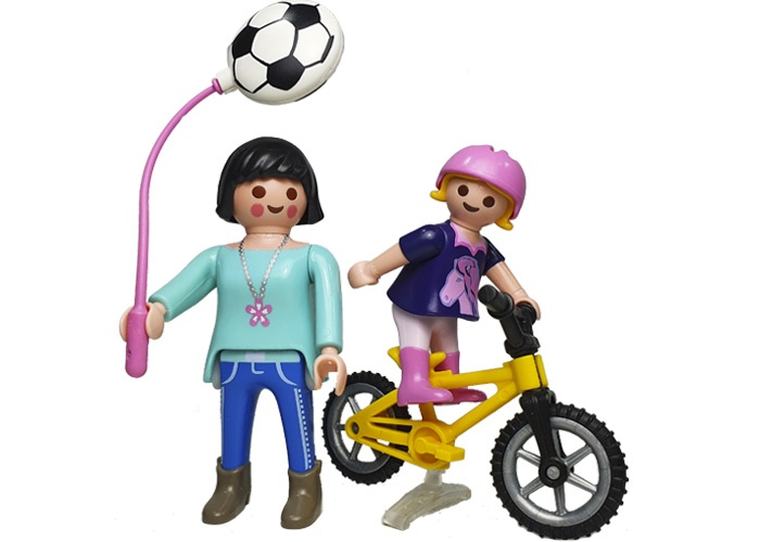Artículo de Playmobil, Madre y niña con bici
