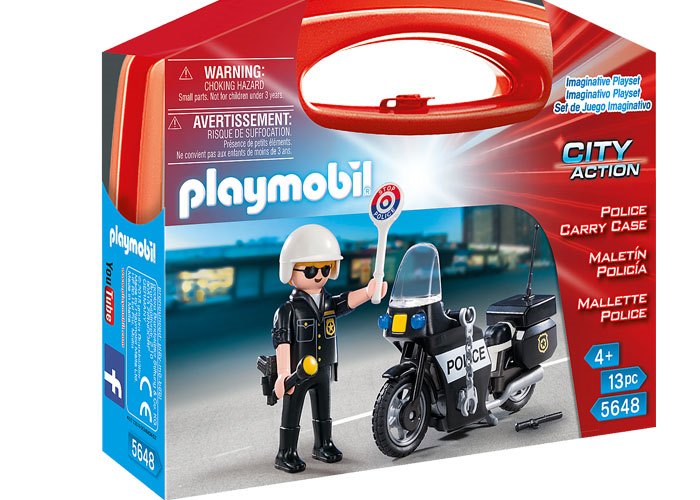 Artículo de Playmobil, Maletín Policía con moto