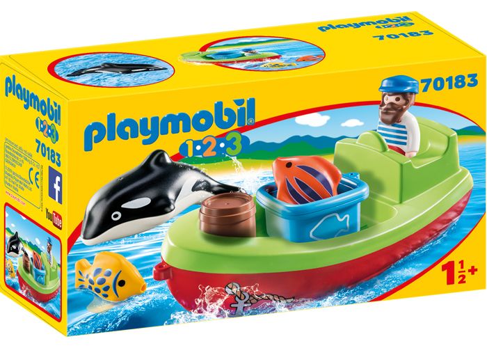 Artículo de Playmobil, Marinero con barco de pesca