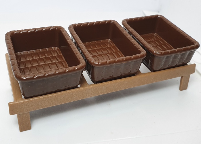 Artículo de Playmobil, Mesa Mercado cajas mimbre