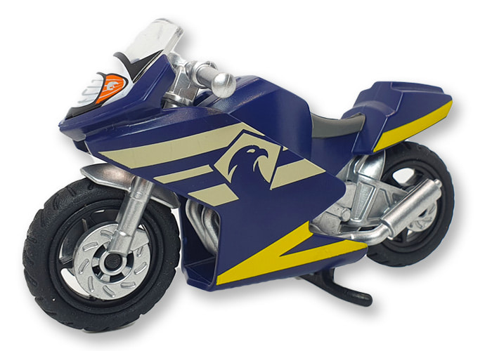 Artículo de Playmobil, Moto de carreras azul