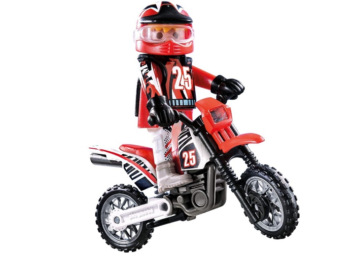Artículo de Playmobil, Moto de cross roja + piloto