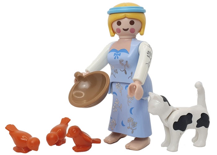 Artículo de Playmobil, Mujer con gato y pájaros