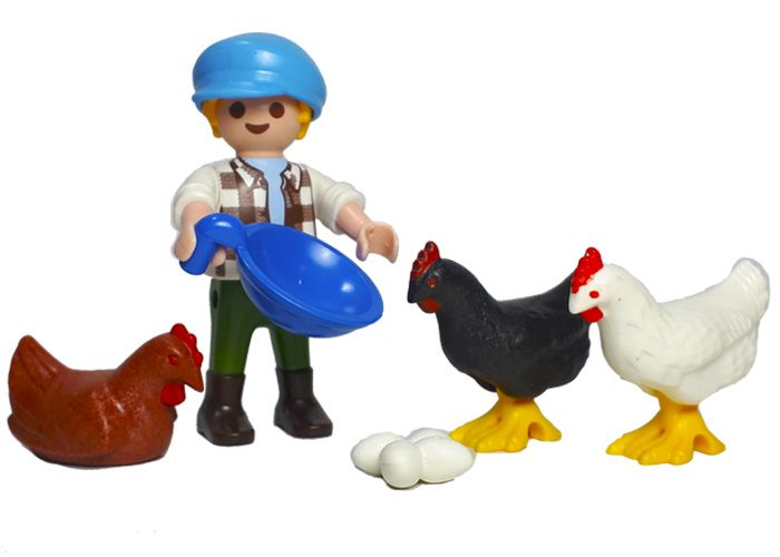 Artículo de Playmobil, Niño con gallinas ponedoras